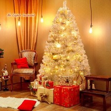180 cm Hinged Unlit Artificial Silver Tinsel Christmas Tree with Metal Stand