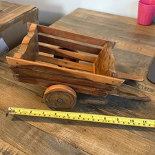 Vintage Hand Made Wooden Model Horse Cart / Apple  Wagon 