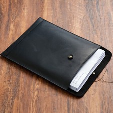 Cowhide Leather A4 Document Bag Business Briefcase Wallet File Folder Organizer