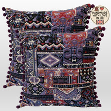 Pair of Boho Kilim Filled