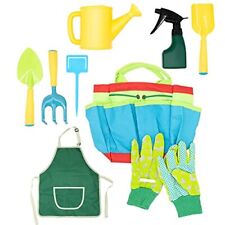 9pc Kids Gardening Tool Set Shovel Rake Trowel Sprayer Gloves Apron 