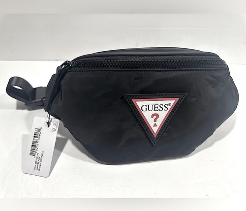 Guess black waist fanny bag - guess,