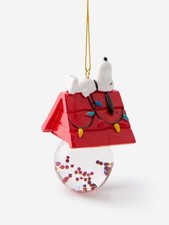 NEW SNOOPY DOG HOUSE SNOW GLOBE CHRISTMAS DECORATION HANGING ORNAMENT PEANUTS 🎄