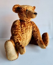 WONDERFUL LARGE OLD STRAW FILLED TEDDY BEAR - LONG ARMS - HUMP - LONG SNOUT