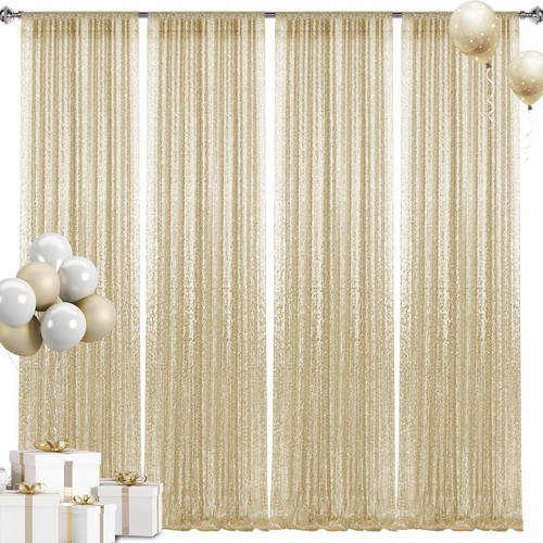 8ft 4pcs champagne sequin - champagne,