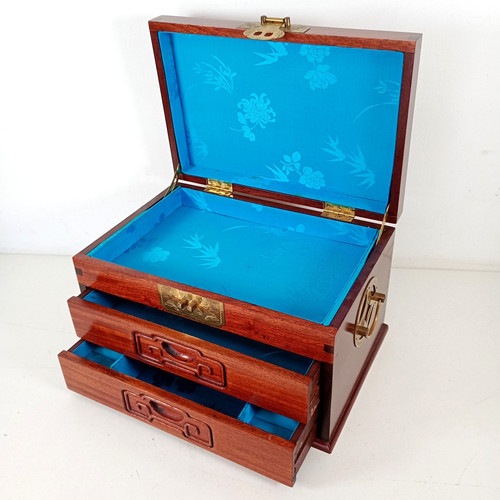 Chinese rosewood jewellery box - rosewood,