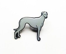 GREY GREYHOUND DOG ENAMEL PIN BADGE 