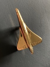 Vintage Gold Tone Detailed Concorde Plane Pin Badge Brooch