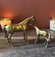 Vintage Sculptural Brass Horse