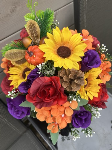 Artificial flower grave - flower, pot