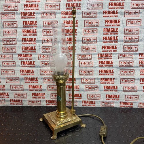 Vintage brass table lamp base - brass,