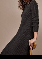 Toast Charcoal Grey Ribbed