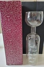 Big Mouth inc. Fun full wine bottle glass/ Jar. Christmas Gift