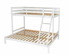 Kaycie Triple Bunk Bed Frame White Durable and Space-Saving Bedroom Solution