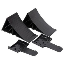 2pc Vehicle Car Van Trailer Caravan Wheel Chocks With Brackets Holder