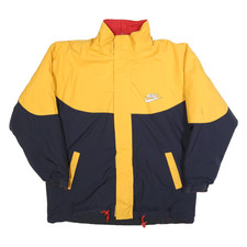 NIKE Mens Yellow & Navy Zip Jacket XL Polyester Reversible Sportswear