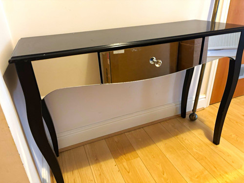 Black wood rectangular console - black,