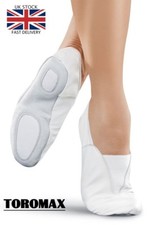 GYMNASTIC SHOES TRAMPOLINING TRAINING DANCE CUSHIONED pumps UK WHITE LEATHER