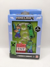 Minecraft Set Of 4 Rubber Keyrings Gift Set Gaming Official Merchandise Mojang