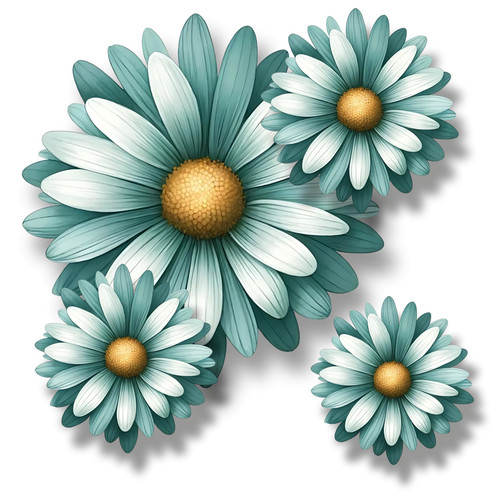 Teal green daisy flower vinyl - daisy,