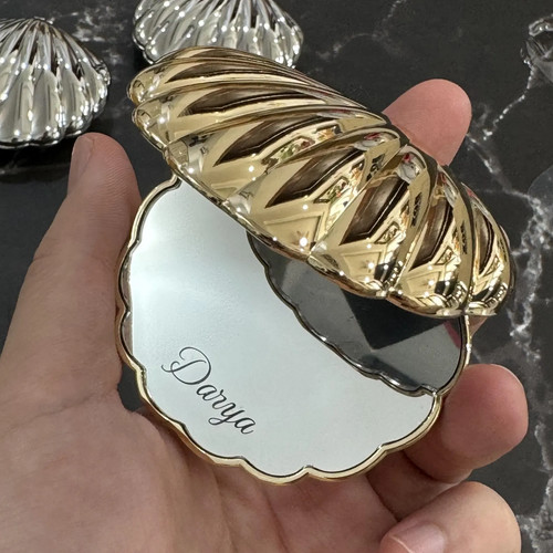 Personalized seashell compact - seashell,