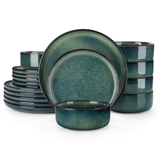 Green stoneware tableware set