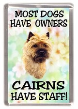 Cairn Terrier Dog Fridge Magnet "Most dogs ......Cairns Have Staff!" - Starprint