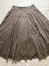 Lady's Blue Mist Fawn Coloured Long Flared Skirt With Underskirt - Sz 10