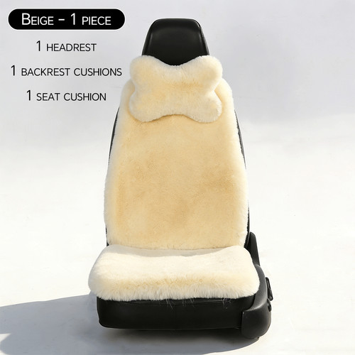 Beige sheepskin faux - sheepskin,