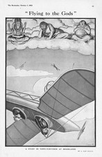 AVIATION Study of Tospy-turvydom at Brooklands - Antique Print 1913