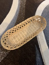 Vintage Extra Long  French Country Light Wicker Bread Basket~15”~Baguette Basket