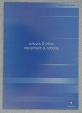 Peugeot 406 Saloon Brochure 2001: Colours/Trims/Equipment/Options.Rapier/V6/GTX/
