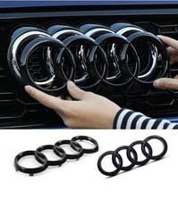 Rear Front Back Badge Boot Badge Rings Logo Emblem For Audi A3 A4 A5 Q3 Q5 Q7