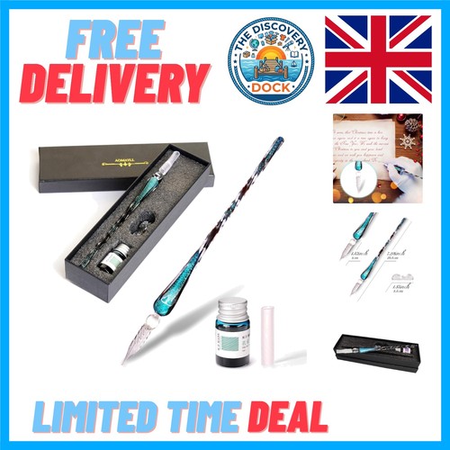 Ambidextrous glass dip pen - glass,