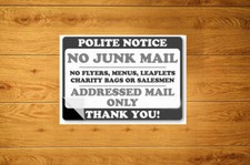 Polite Notice No Junk Mail Flyers Leaflet Sticker Packs (10-100) - Unwanted Post