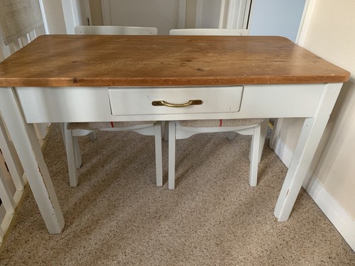 Victorian oak child desk with