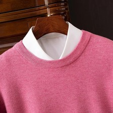 Men’s Wool O-Neck Twist Knit