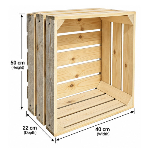 Rustic wooden storage crate - rustic,