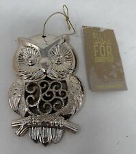 Christmas Rose Gold Tinted Owl Christmas Decoration (K19) Tree Festive Glitter