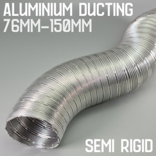 4 Metre Aluminium Flexi Pipe Alloy Air Duct Tube Heat Resistant Hose 76-152mm