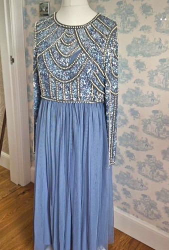 Coast blue sequin - blue, beaded