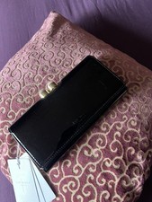 Ted Baker Black Patent Leather Crystal Pearl Bobble Matinee Purse/ Wallet