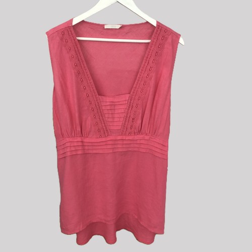 Pink 100 linen boho tunic - 100%,