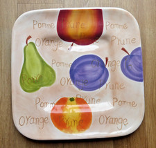 Large 15"  Square Serving Platter Plate Fruitella by Rayware - Fruit Designs