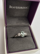 Beaverbrooks Diamond & Tourmaline Platinum Ring Size L Insurance Valuation £2950