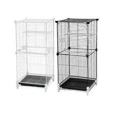 Indoor Metal Bird Cage for Budgie Finch Canary Parakeet With Perch & Food Bowls