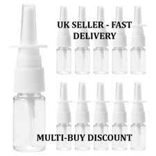 10ml Empty Clear Nasal Pump Spray Plastic Bottle Refillable Fine Mist UK seller