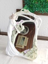 XoticBrands Art Deco Porcelain Mirror, Maiden & Geranium. Excellent Condition