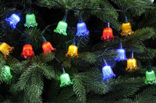 Christmas vintage retro style petal bell fairy party lights 20 LED XMAS coloured