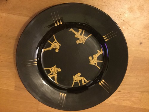 Pottery plate with - with, unusual
